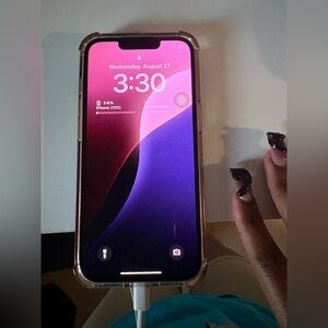 Blue Iphone 13 with case